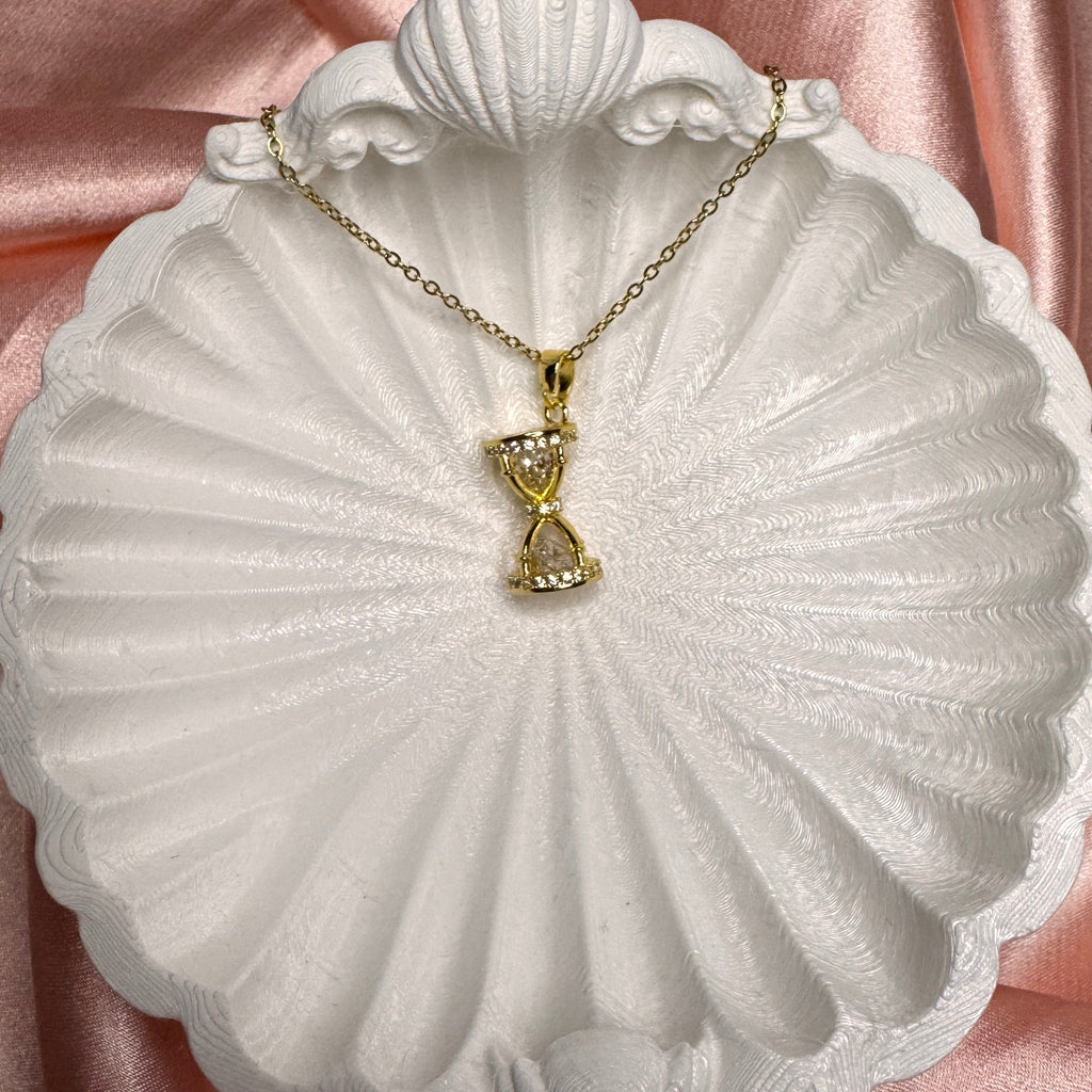 Sand Kum Saati Çelik Kolye Gold