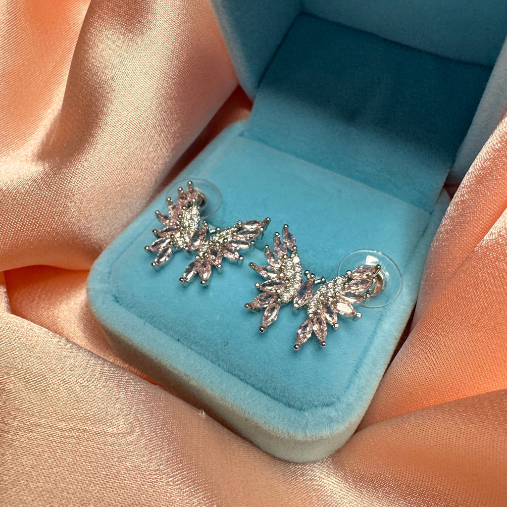 Mariposa Pırlanta Işıltılı Zirkon Taşlı Silver Küpe